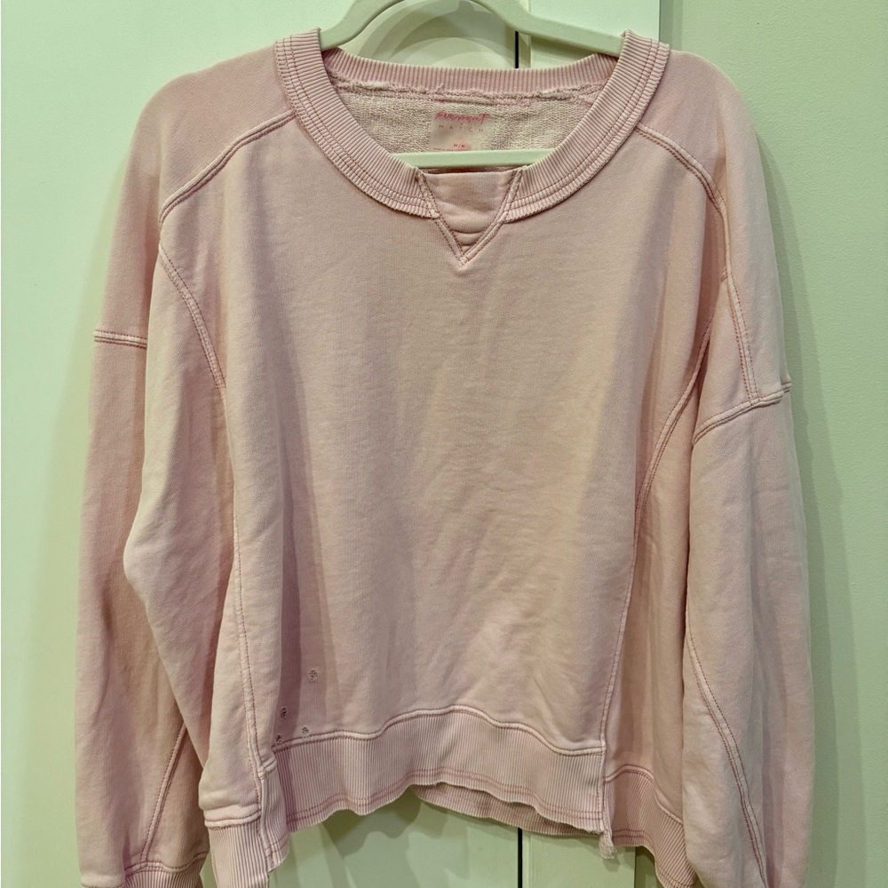 Free People Movement x Hatch Light Pink Crewneck Sweatshirt
